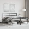 vidaXL Bedframe met hoofd- en voeteneinde metaal zwart 150x200 cm