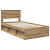 vidaXL Bedframe Ambachtelijk eiken 100 x 200 cm Massief grenenhout