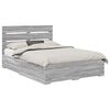 vidaXL Bedframe met lade Grijs Sonoma 140 x 190 cm Bewerkt hout