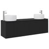 vidaXL Badkamerkastenset 3 st Zwart 49,5 x 44,5 x 66 cm Bewerkt hout