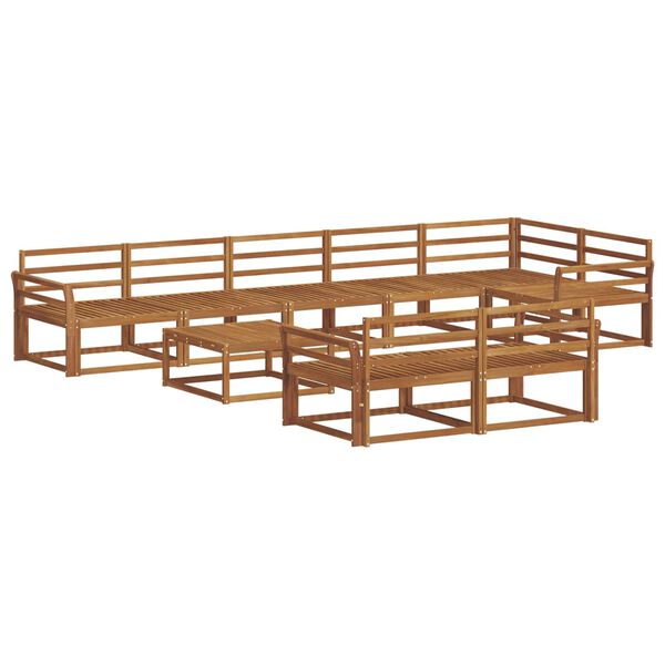 vidaXL Buiten bankenset 9 pcs Naturel Massief Acaciahout