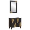 vidaXL Badkamerkastenset 2 st Zwart 62 x 33 x 58 cm Massief Mango Hout