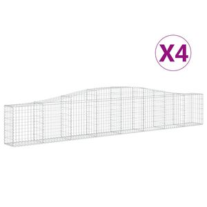 vidaXL Schanskorven 4 st gewelfd 400x30x60/80 cm ijzer