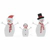 vidaXL Verlichte Sneeuwpop Familie 3 pcs Warmwit Polyester