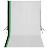 vidaXL Fotostudioset met 3 katoenen achtergronden en frame 3x5 m