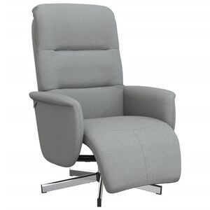 vidaXL Fauteuil verstelbaar met voetensteun stof lichtgrijs