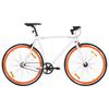 vidaXL Fiets met vaste versnelling 700 c 51 cm wit en oranje