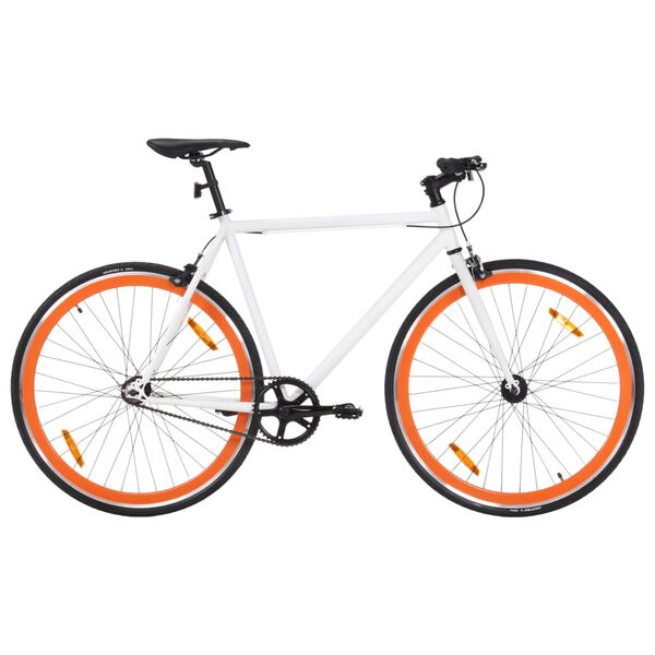 vidaXL Fiets met vaste versnelling 700 c 51 cm wit en oranje