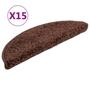 vidaXL Trapmatten 15 st 56x17x3 cm Bruin Halfrond