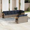 vidaXL 8-delige Loungeset met kussens poly rattan grijs