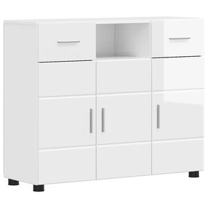 vidaXL Houten Kast Hoogglans wit 88,5 x 30,5 x 73 cm Bewerkt hout