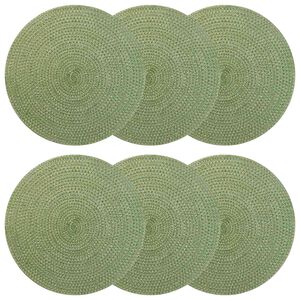 vidaXL Jute placematten 6 st Olijfgroen 100% Tossa Jute