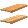 vidaXL Vensterbanken 2 st 70x30x2 cm massief eikenhout lichtbruin