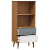 vidaXL Boekenkast MOLDE 60x35x133,5 cm massief grenenhout bruin