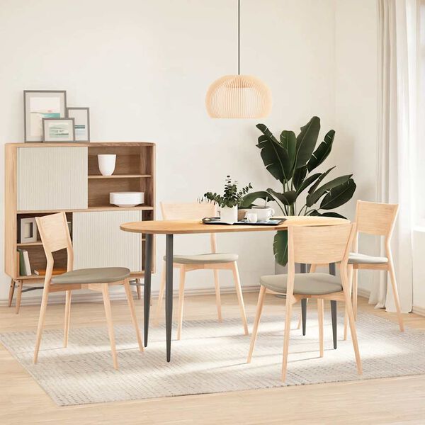 vidaXL Tafelblad 140x60x2 cm ovaal massief eikenhout