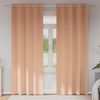 vidaXL Zwart-out Gordijnen met Ringen 2 pcs Licht Bruin 245 x 140 cm