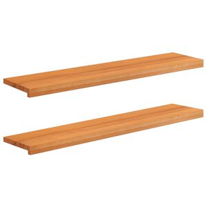 vidaXL Trapmatten 2 st Licht Bruin 110 x 30 x 2 cm Massief beukenhout