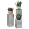 vidaXL Plantenstandaard 3 pcs Zilver Gegalvaniseerd staal
