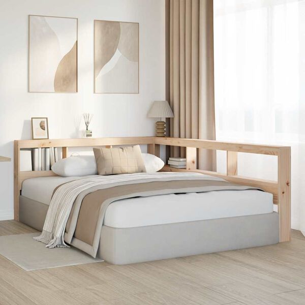 vidaXL Boekenkast Hoofdeinde L-vormig 135 cm massief grenenhout