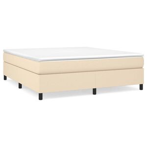 vidaXL Boxspring bed stof cr&egrave;mekleurig 160x200 cm
