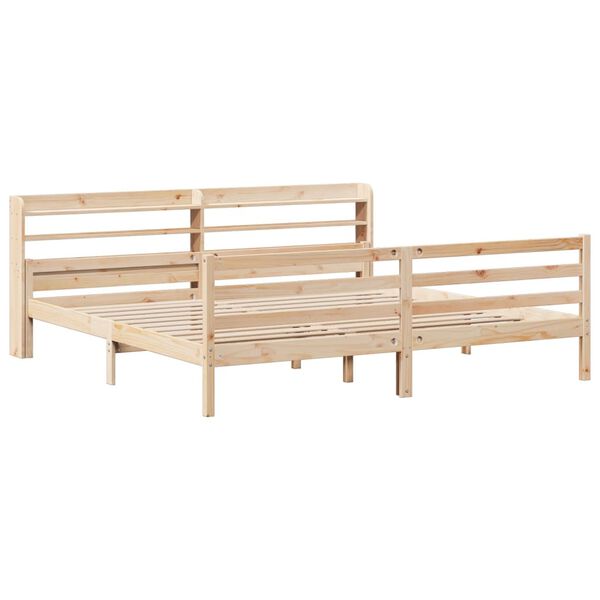 vidaXL Bedframe met hoofdbord massief grenenhout 200x200 cm