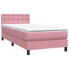 vidaXL Boxspring met matras fluweel roze 80x220 cm