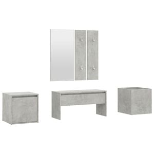 vidaXL Garderobe set bewerkt hout betongrijs