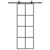 vidaXL Schuifdeur met beslag 76x205 cm ESG-glas en aluminium