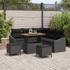 vidaXL Tuinbankenset met kussen 8 pcs Zwart poly rattan