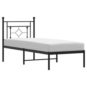 vidaXL Bedframe met hoofdbord metaal zwart 80x200 cm
