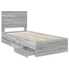 vidaXL Bedframe met lade Grijs Sonoma 90 x 200 cm Ingenieurshout