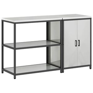 vidaXL Keukenopslag set met plank 2 pcs Zilver Gegalvaniseerd staal