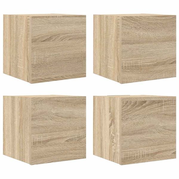 vidaXL Tv-wandmeubelen 4 st 30,5x30x30 cm sonoma eikenkleurig