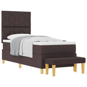 vidaXL Boxspring bed met hoofdeinde Donkerbruin 200 x 80 cm Stof