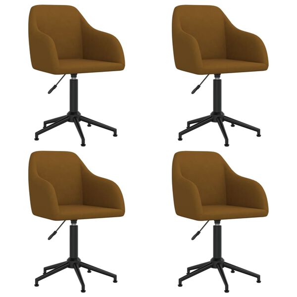 vidaXL Eetkamerstoelen draaibaar 4 st fluweel bruin