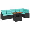 vidaXL Tuin Sofa Set 7 st Zwart Poly riet