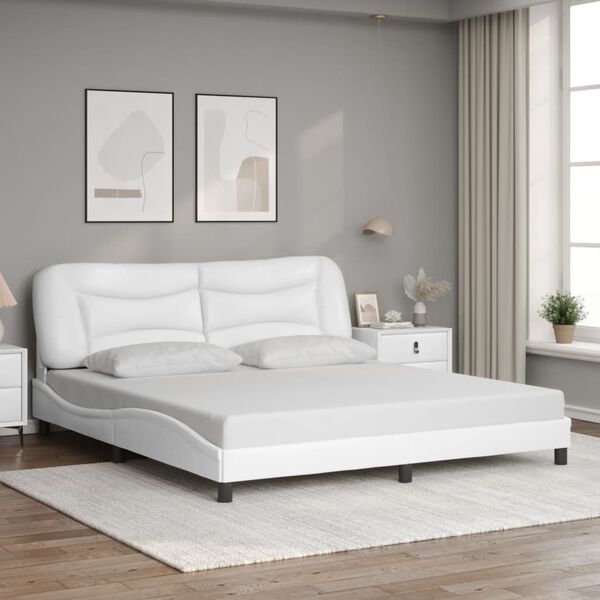 vidaXL Bedframe zonder matras "Hvar" kunstleer wit 180x200 cm