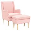 vidaXL Fauteuil met Voetenbank 2 st Roze Boucl&eacute;
