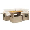 vidaXL 5-delige Loungeset met kussens poly rattan beige