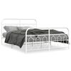 vidaXL Bedframe met hoofd- en voeteneinde metaal wit 140x190 cm