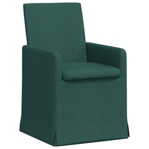 vidaXL Eettafelstoelen 2 st Stof Donkergroen 57 x 68 x 94 cm