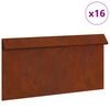 vidaXL Slakkenhekje 16 st 50 x 3,5 x 25 cm weervast staal Roestig
