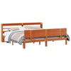 vidaXL Bedframe met hoofdeinde 2 pcs Wasbruin Massief Vurenhout
