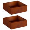 vidaXL Plantenbak 2 st Roestkleurig 40 x 40 x 20 cm weervast staal