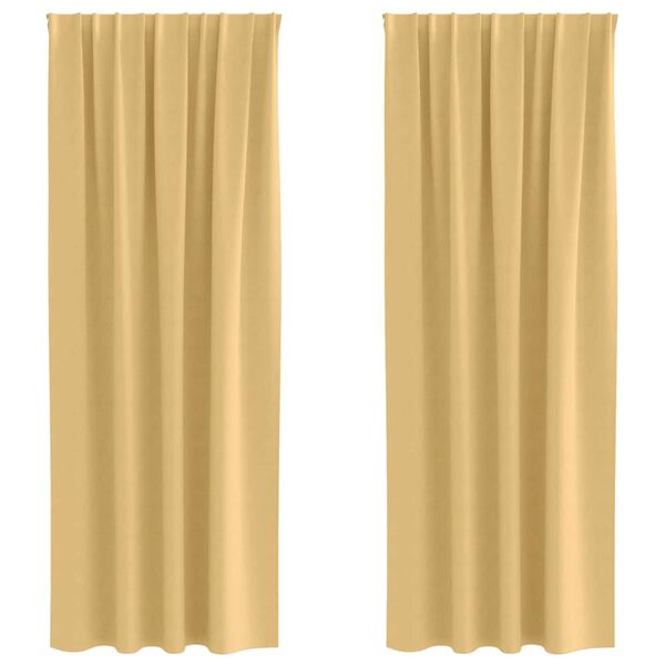 vidaXL Zwart-out Gordijnen met Ringen 2 pcs Beige 225 x 140 cm