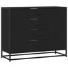 vidaXL Dressoir 92x35x76 cm bewerkt hout zwart