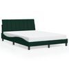 vidaXL Bedframe met LED zonder matras "Hanko" fluweel donkergroen 140x190 cm