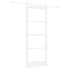 vidaXL Schuifdeur ORKDAL Wit 83 x 202 cm Massief grenenhout en glas