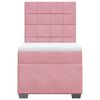 vidaXL Boxspring met matras fluweel roze 90x200 cm