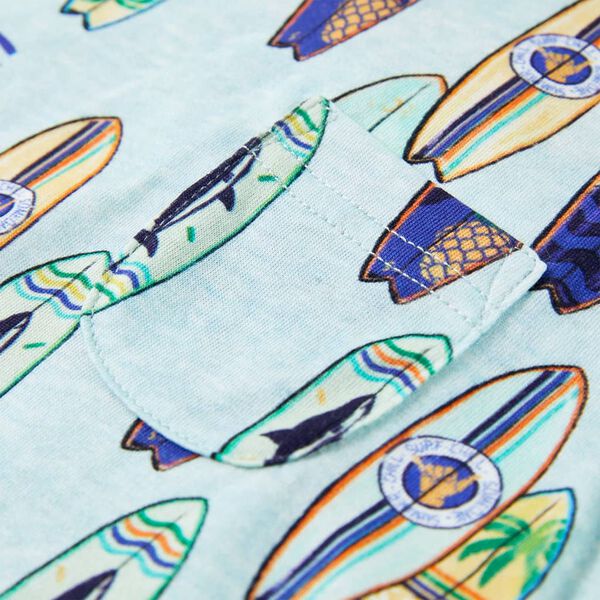 Kindertopje 140 gem&ecirc;leerd zachtblauw